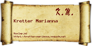 Kretter Marianna névjegykártya